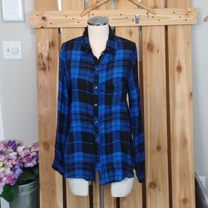 Plaid Button Down Blouse